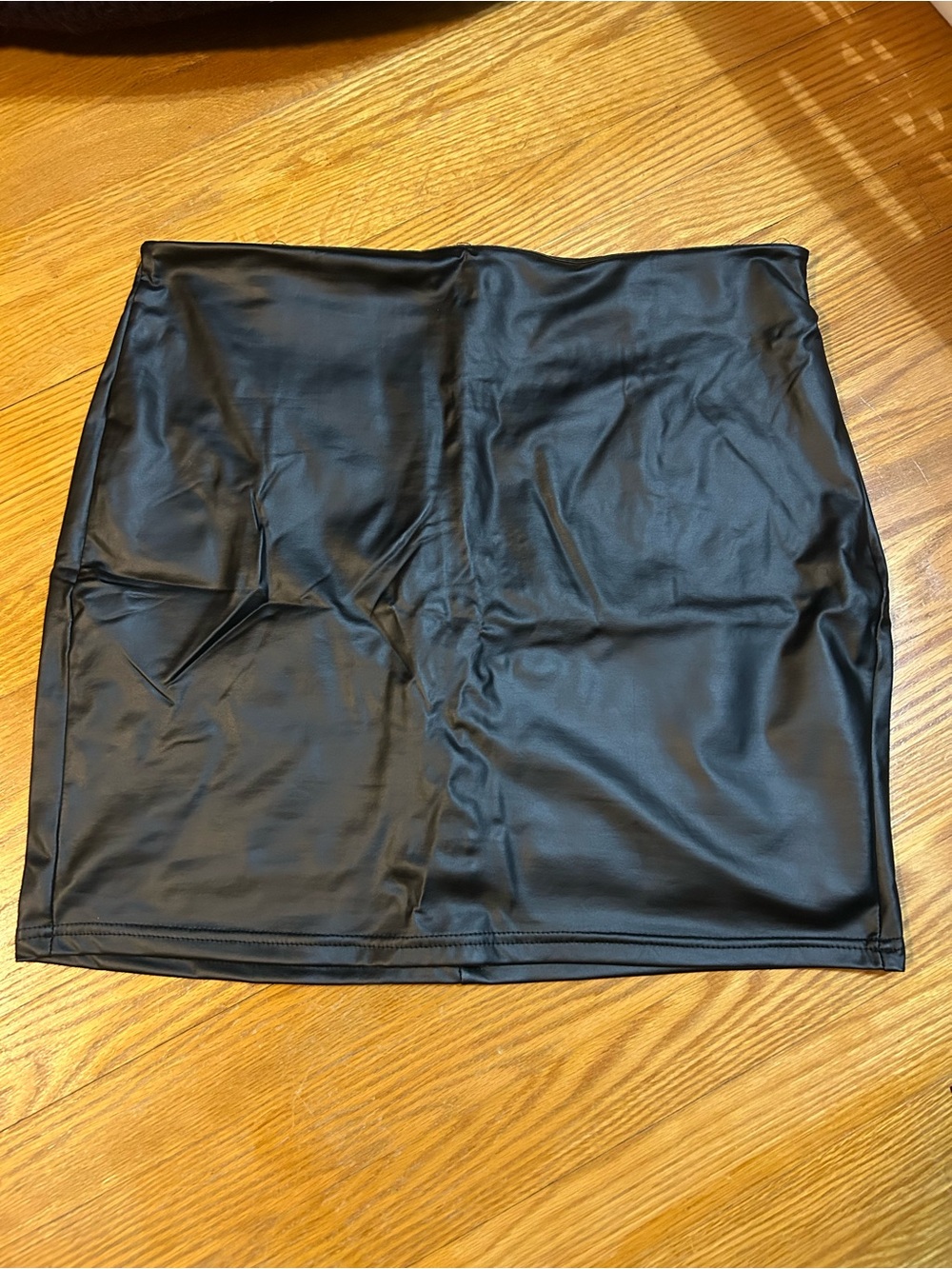 Black Leather Mini Skirt